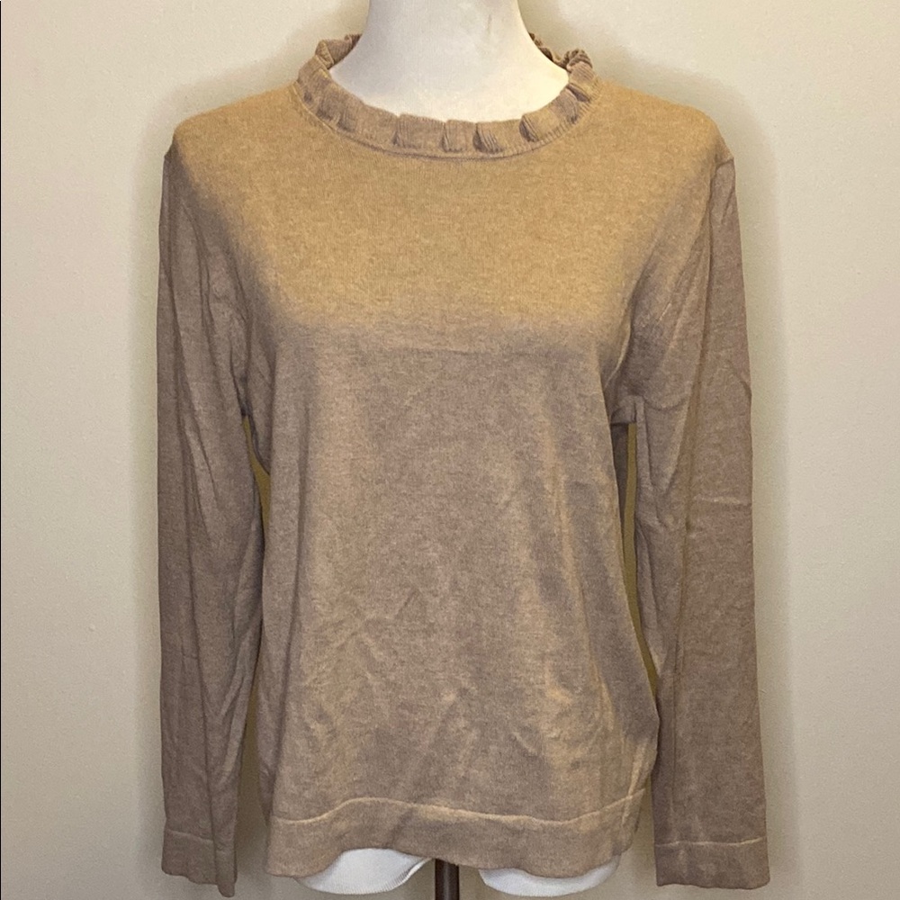 J. Crew Brown Ruffled Blouse